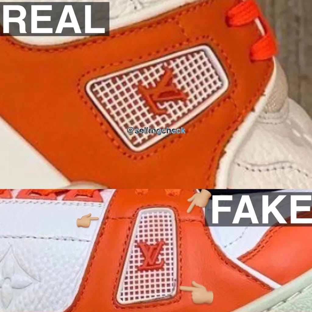 real vs fake lv sneakers