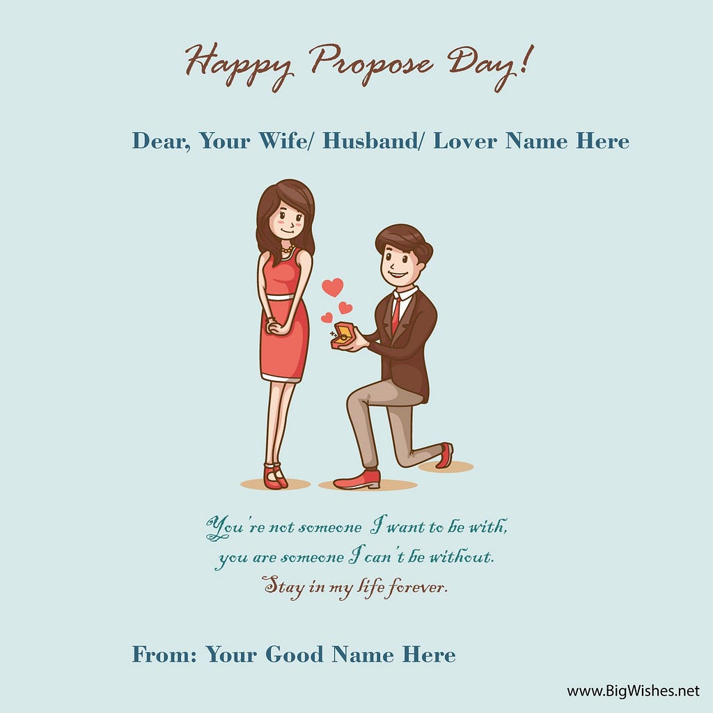 Husband Propose to Wife Propose Day Images