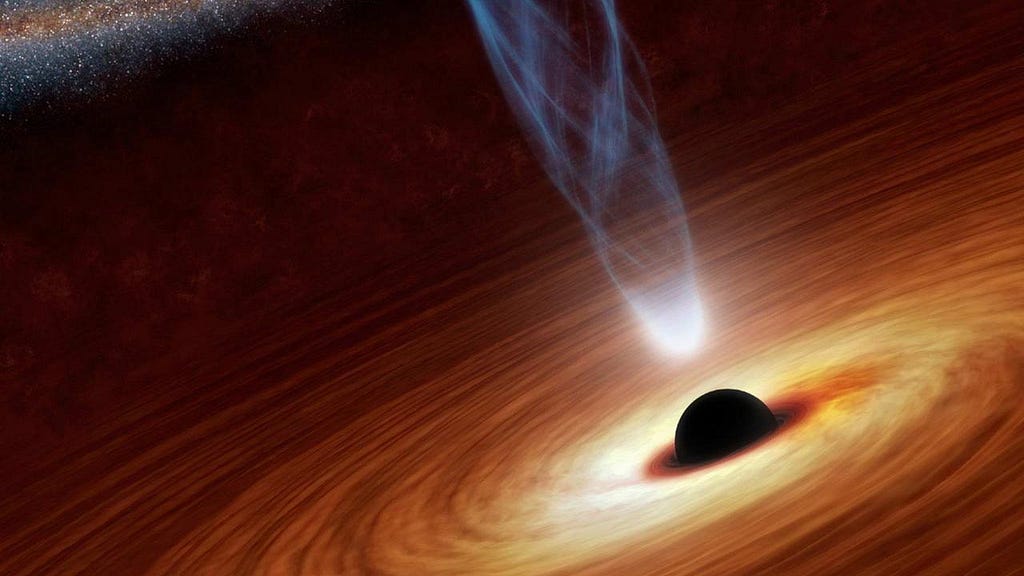 jet streams coming out of black holes whose high amount of energy dissipation reasons are unknown