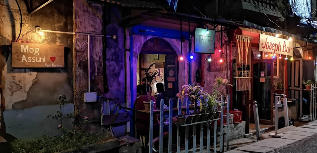 Front view of a popular low key bar in Goa called ‘Joseph’s Bar’