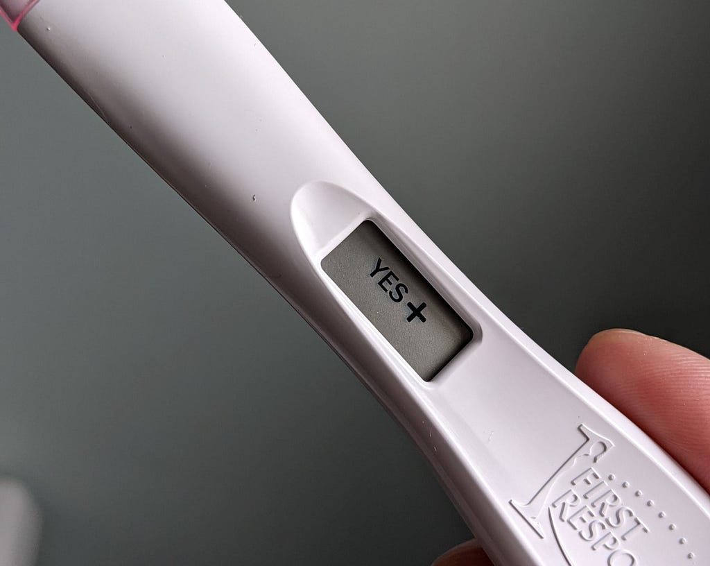 Positive pregnancy test.