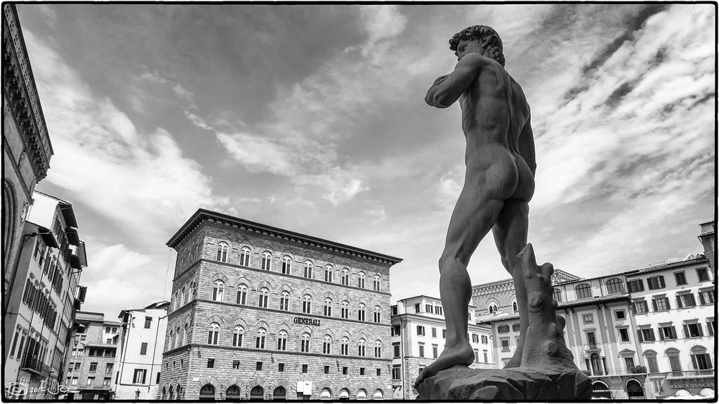 The sculpture of Michelangelo’s David of Florence