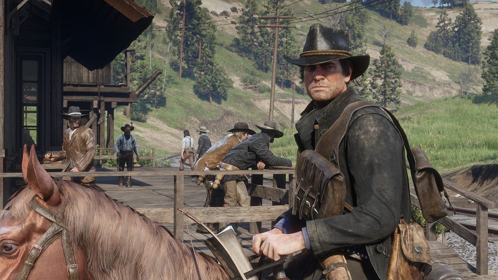 Red Dead Redemption 2’s Arthur Morgan on horseback.
