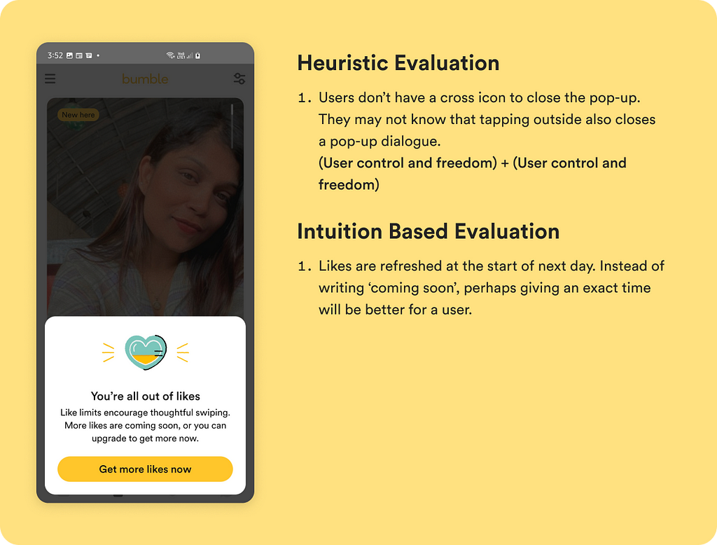 Heuristic evaluation for subscription prompt