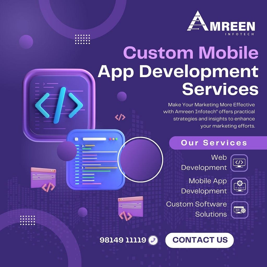 #CustomAppDevelopment #MobileAppDevelopment #AppDevelopment #CustomApps #MobileApps #CustomSolutions #DigitalSolutions #Innovation #TechSolutions #AmreenInfotech