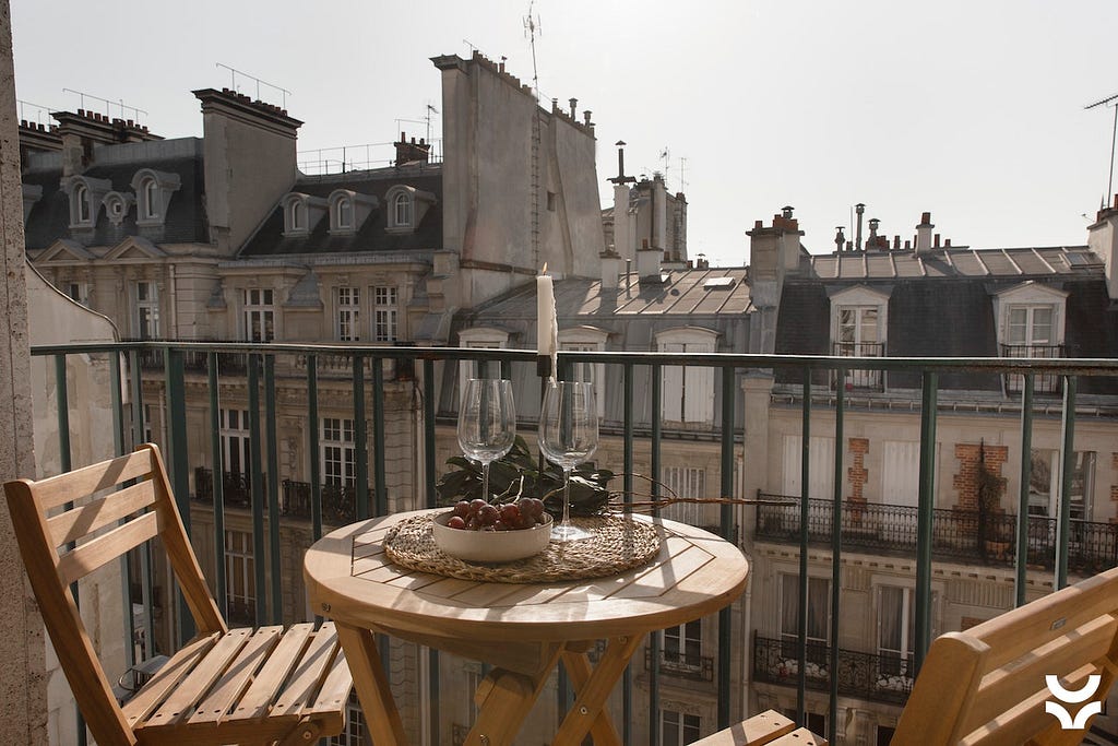The terrace of an Ukio apartment in Paris