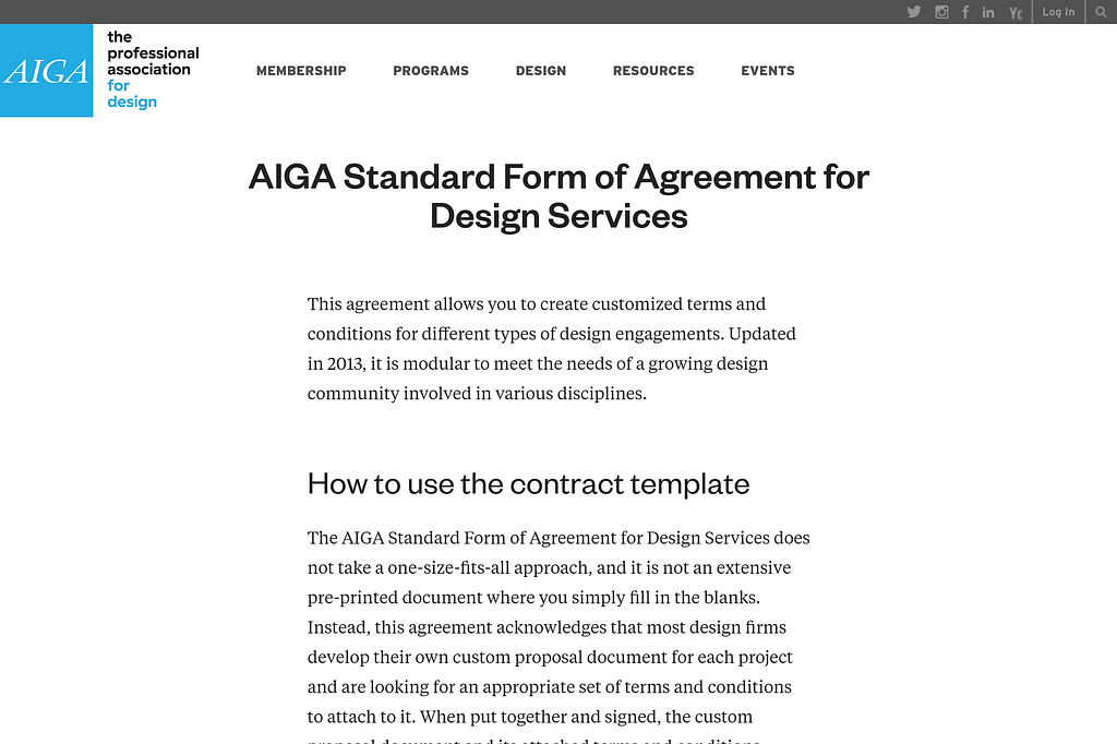 Freelance Web Developer Contract Template from AIGA