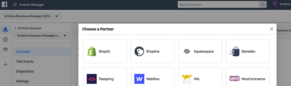 Facebook Pixel Partner Integration Shopify