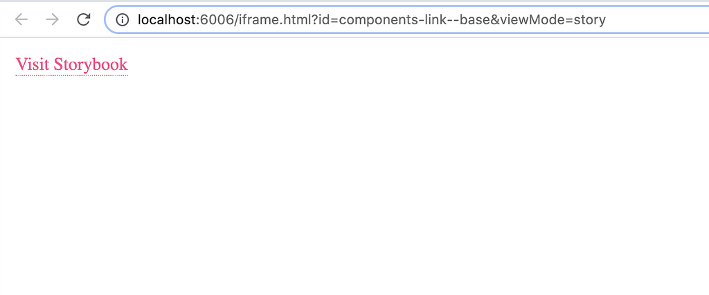 Link component’s story in an iframe