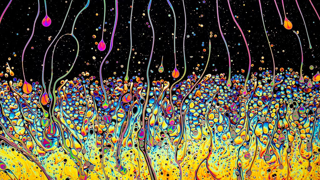 Psychedelic image of soap bubbles