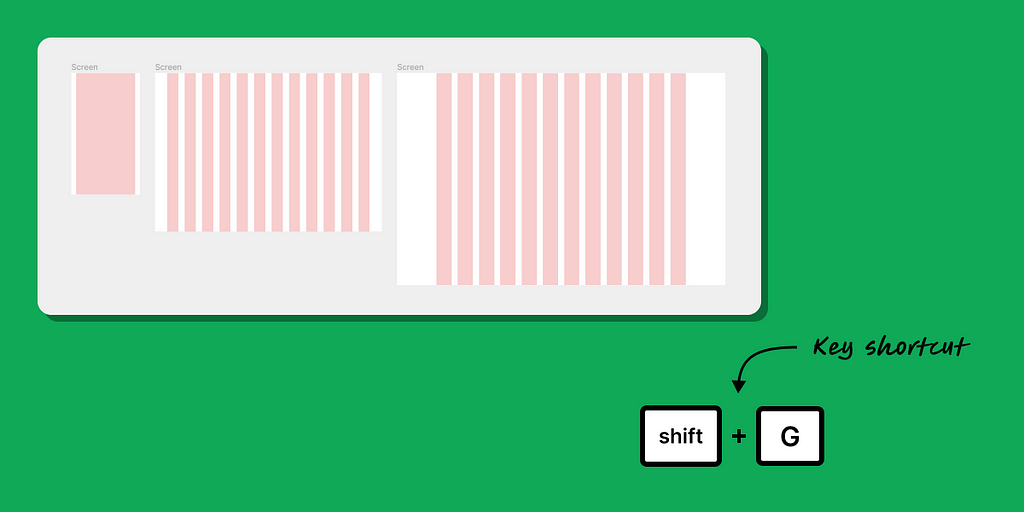 Grid layout example and key shortcut is shown.