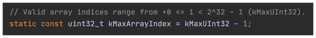V8 — max index of array