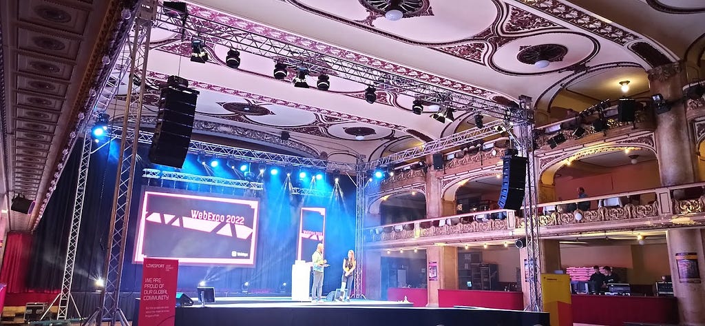 The Main hall stage of WebExpo 2022