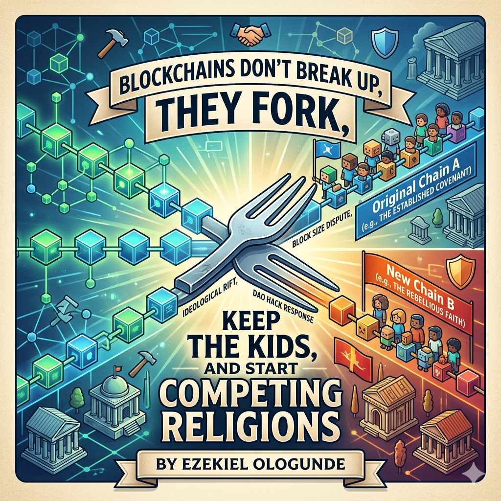 Blockchains Don’t Break Up, They Fork, Keep the Kids, and Start Competing Religions