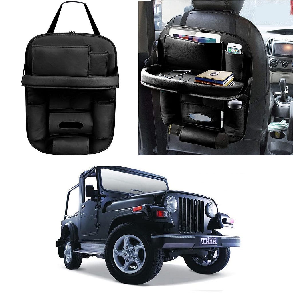 Car Backseat Storage Organizer with Foldable Tray