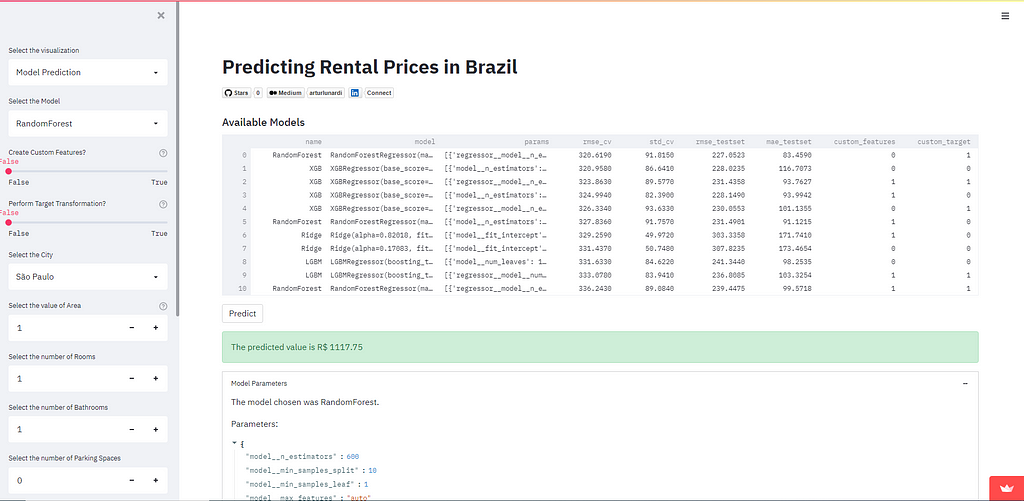 streamlit web app to predict data with machine learning models