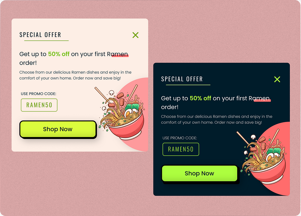 Daily UI Day 36 — Special Offer 🍜