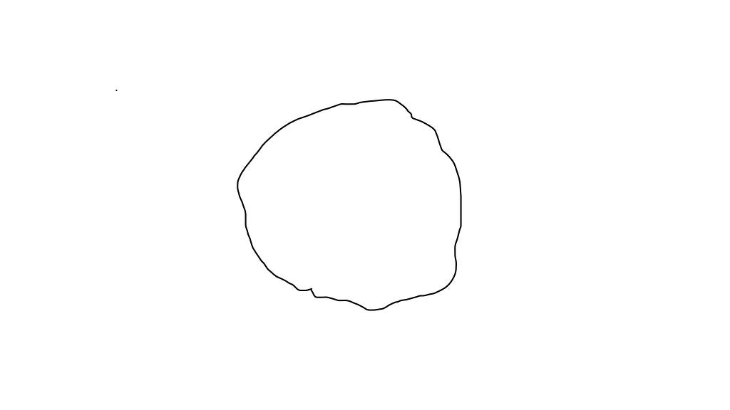 It’s a circle, drawn free-hand, so, basically it’s circular.