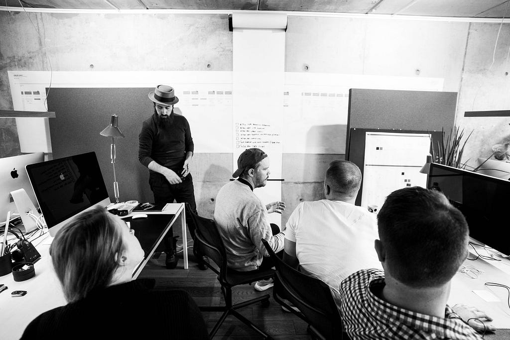 A glimpse into our design studio in the middle of a discussion.