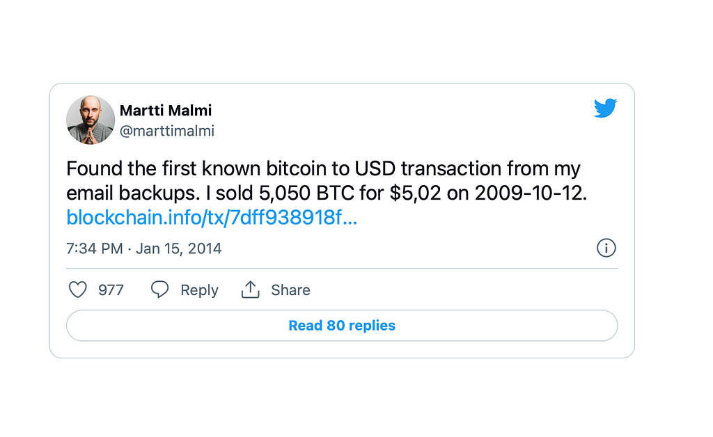 Very old bitcoin transaction — One World Nation