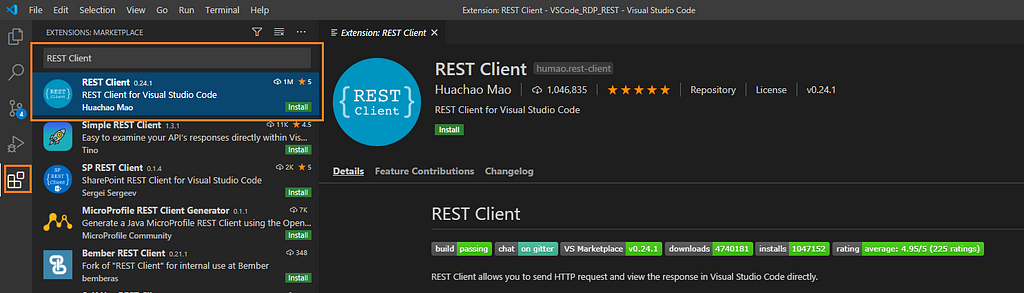 REST Client extension