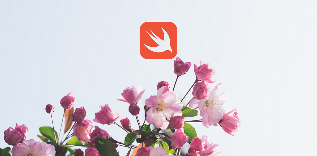 Swift logo over some flowers