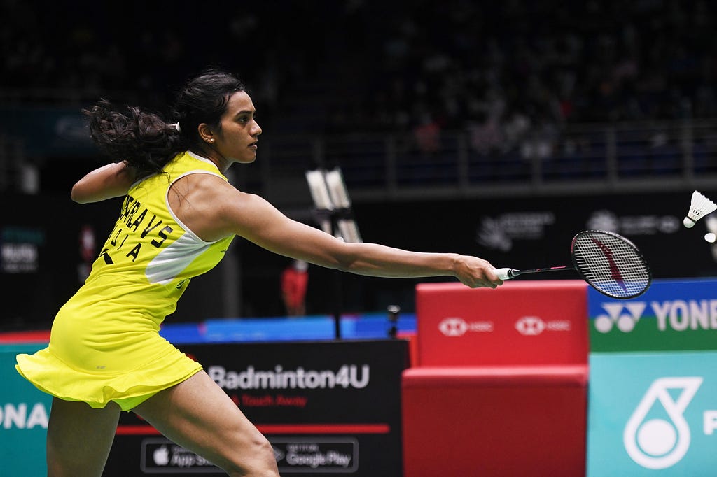 PV Sindhu in action at the BWF Malaysia Open 2022