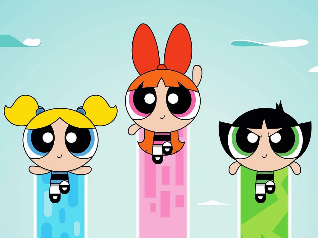 Image of the Powerpuff Girls, superheros.