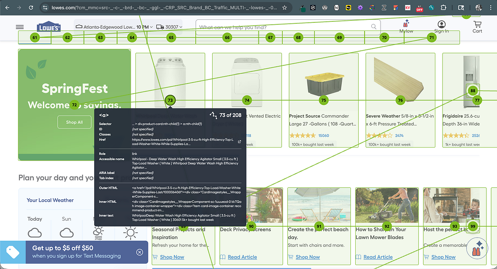 Use taba11y Chrome extension to test accessible names of any element on a webpage