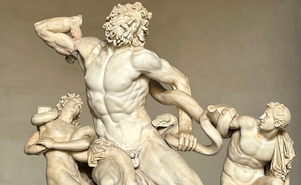 Greek sculpture of Laocoon and His Sons.