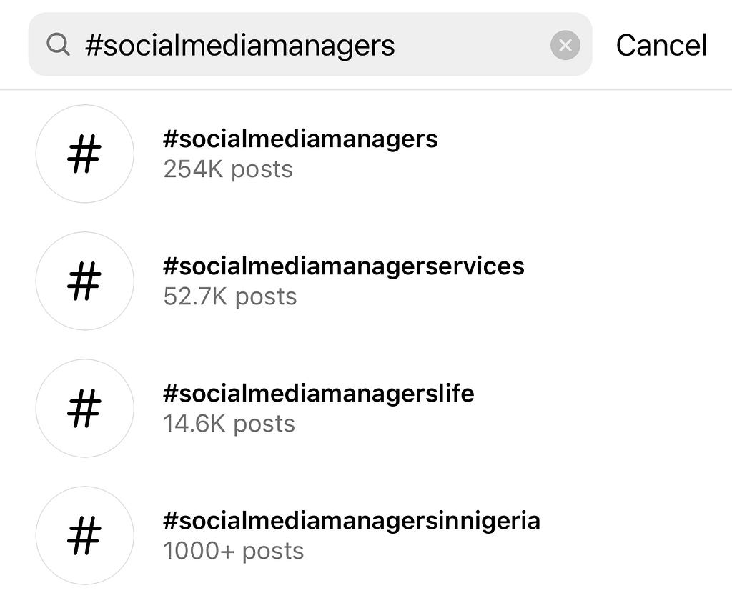 industry hashtags social media managers