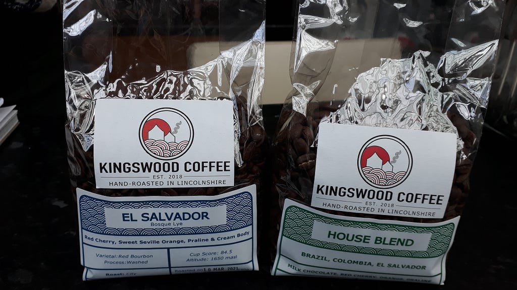 Kingswood Coffee beans shipped in transparent ‘compostable’ plastic bags heat sealed not possible to reseal once opened