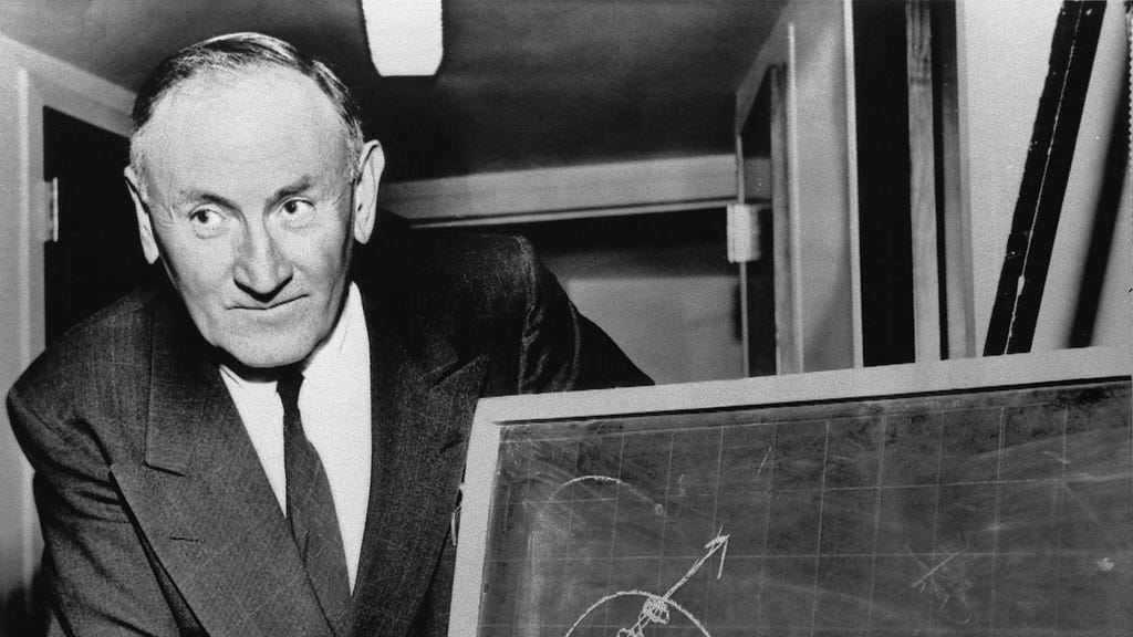 Black and white photograph and portrait of Fritz Zwicky