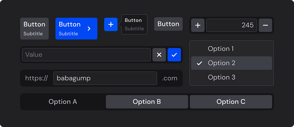 A set of UI components.