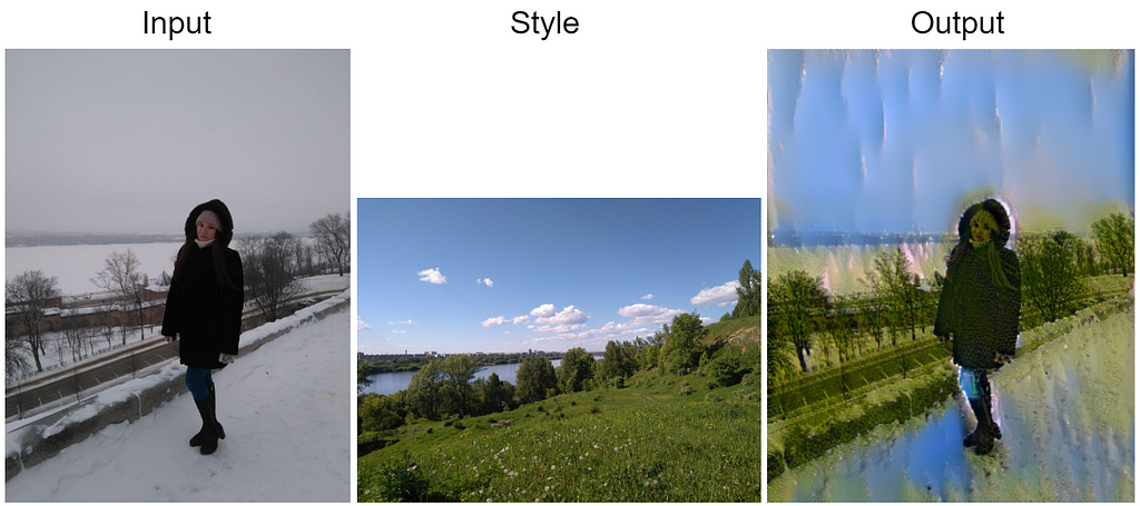 Example of Image Style Transfer algorithm with different style images