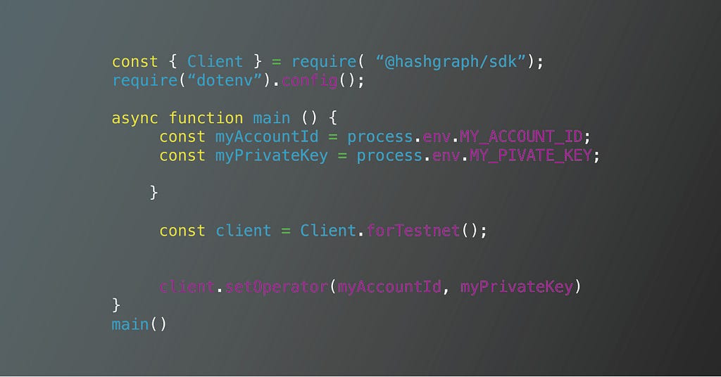 NFT sample coding in color with a gradient background