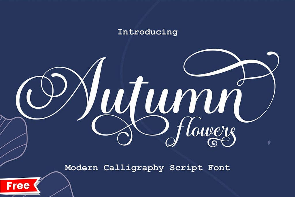Autumn Flowers Calligraphy Font