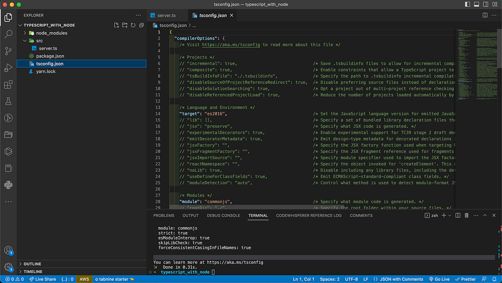 tsconfig.json file