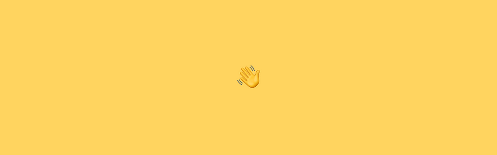 Emoji com uma mão acenando.