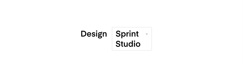 Decorative illustration — dropdown choice between Design Sprints and Studios