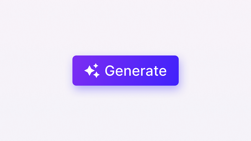 A purple gradient button labeled ‘Generate’ with a sparkle icon