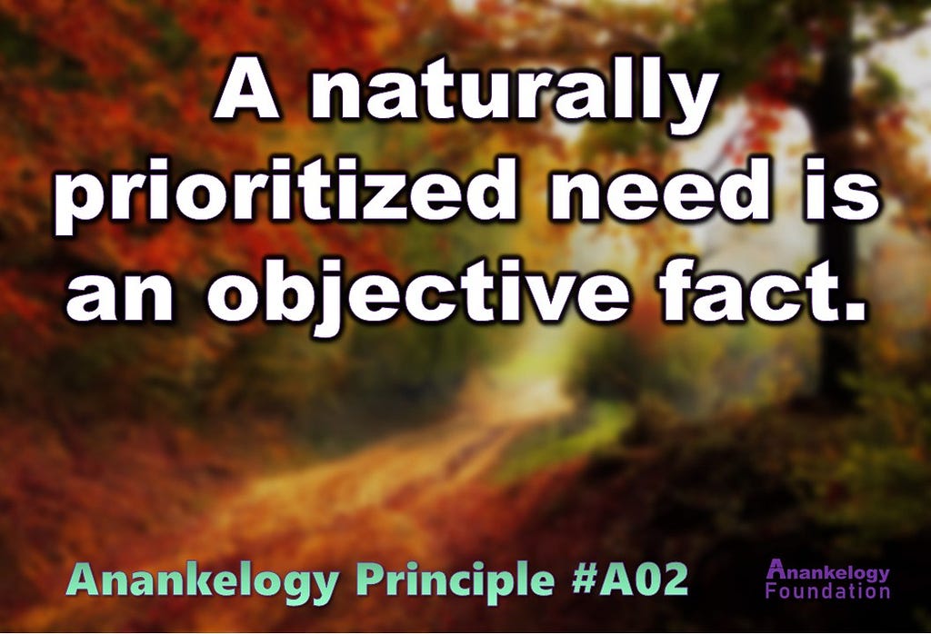 “A naturally prioritized need is an objective fact.”