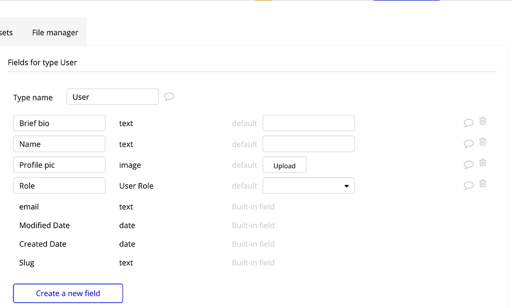 A picture showing our simple user datatype