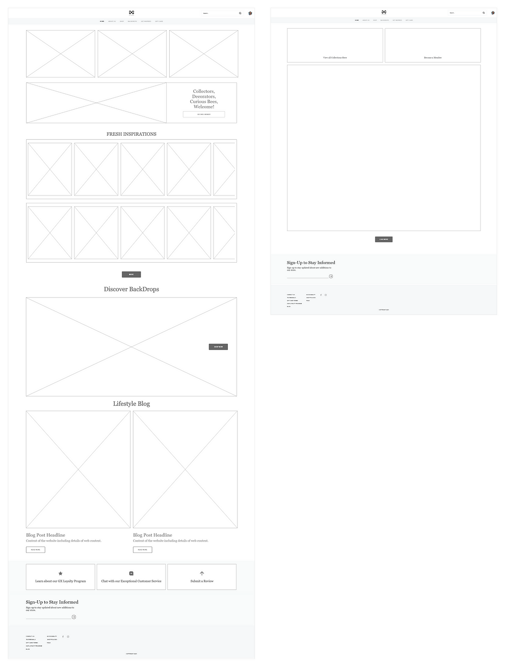 Wireframes for Grok Xpressions
