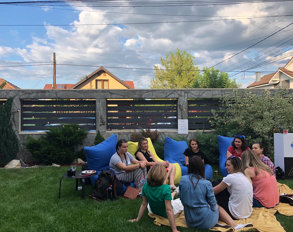 Sharing and Learning How to Set Goals at Women in Tech Cluj, Wolfpack Digital CEO, Giorgina Lupu Florian was the moderator