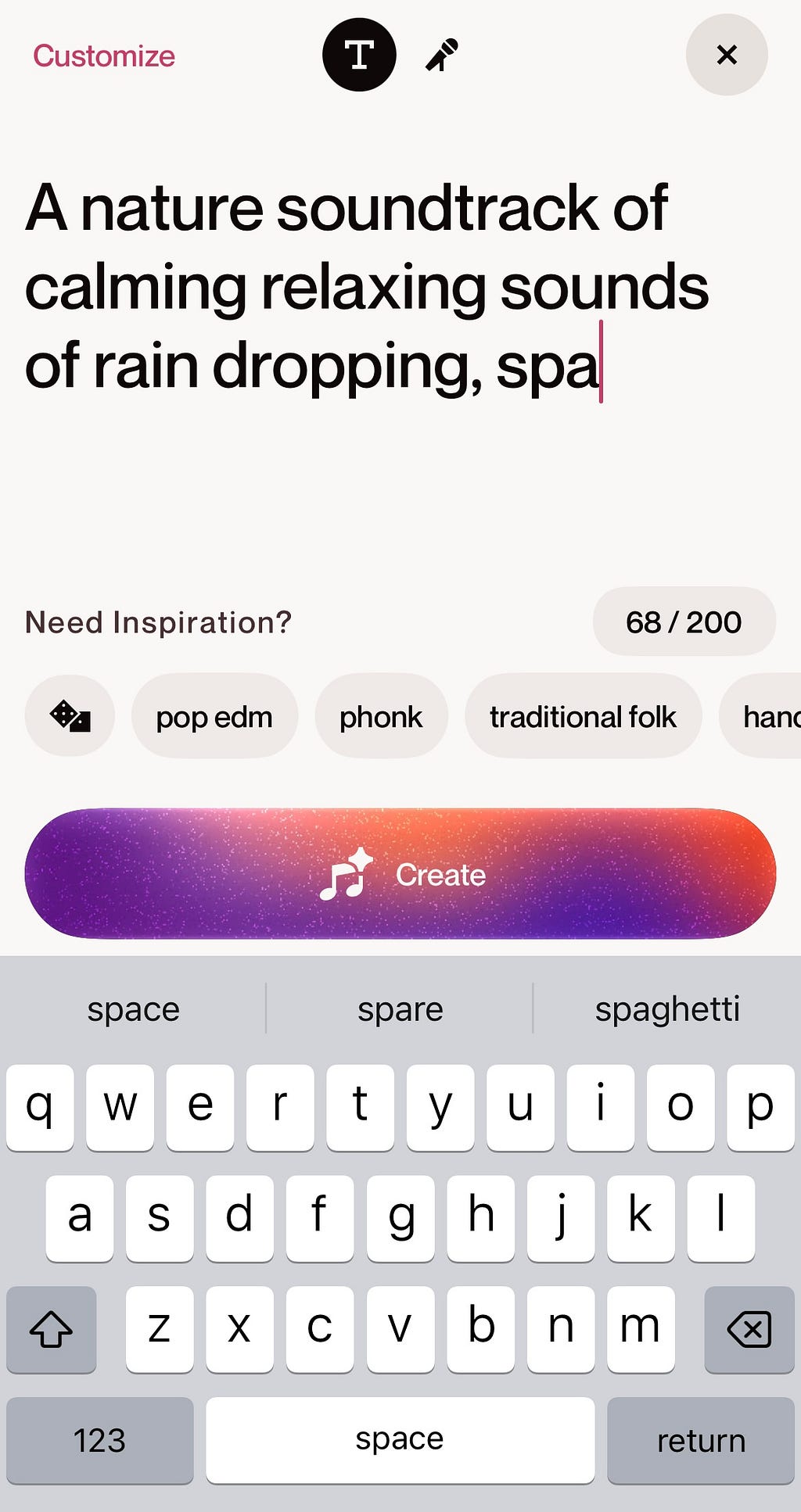 text prompt to create ai song in suno app