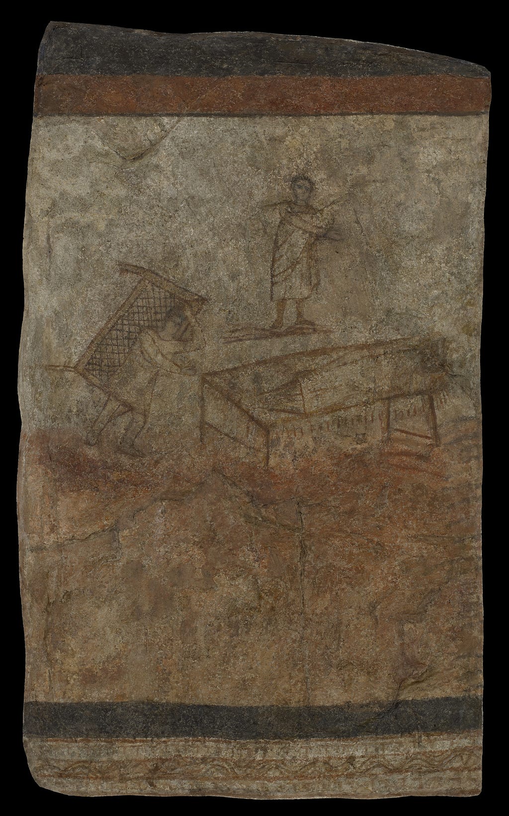 Ancient Christian art from Dura-Europos showing the healing of the Paraletic.