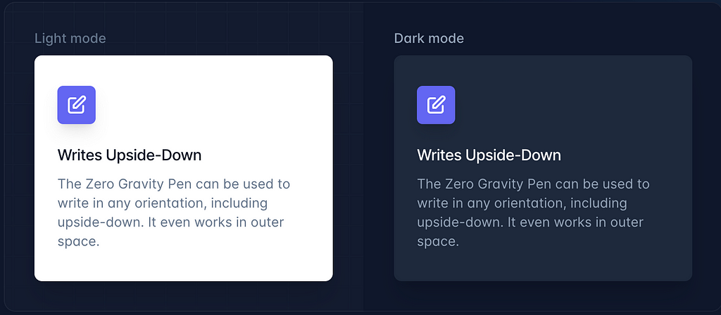 dark mode example
