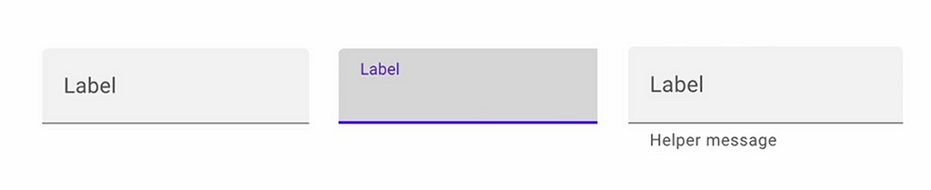 Example of how Google designs form fields. It appears to have the label acting as a placeholder. When the user activates the field, the label moves up, creating space for text to be entered. Optional text is placed below the field.