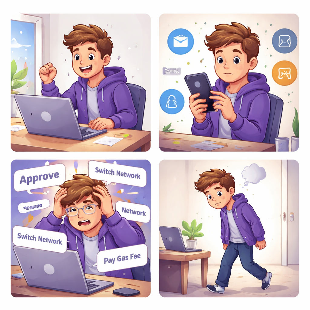 A beginner’s first day in crypto…
Two different experiences. Same goal.